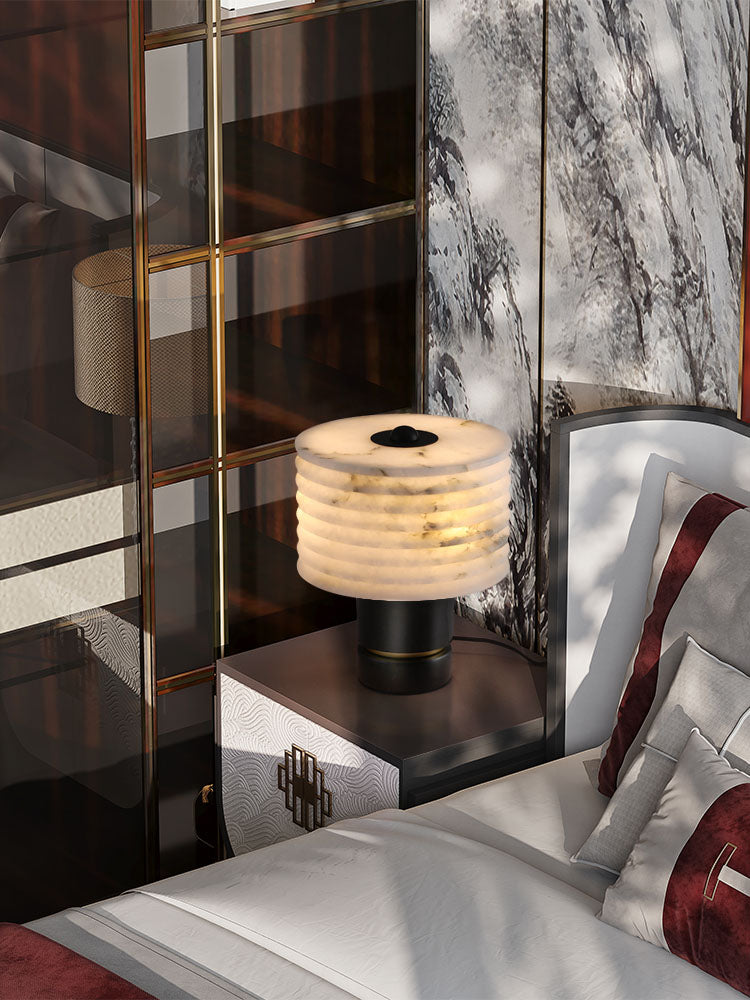 Luxury Black Alabaster Table Lamp - Cueteks