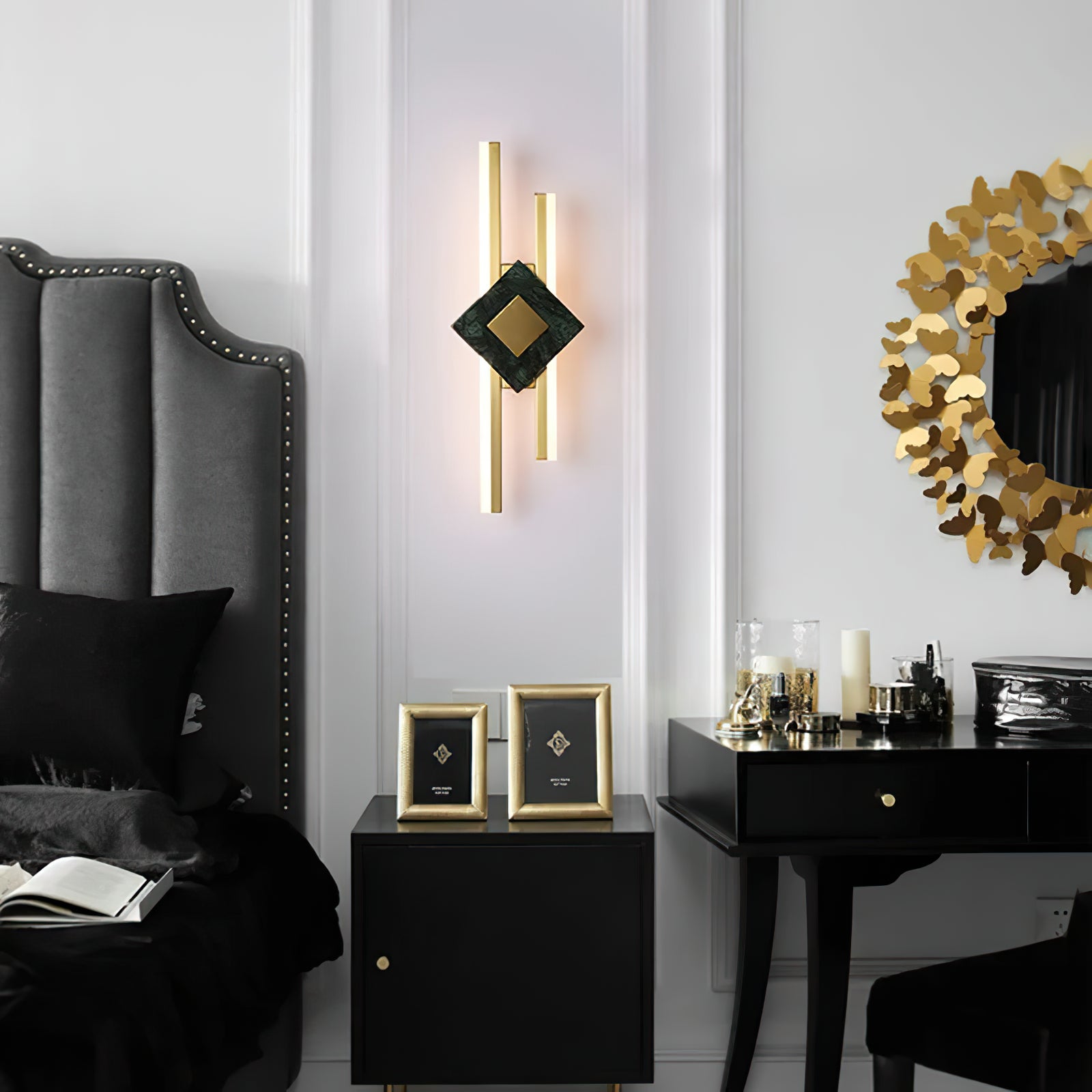 Green Marble Square LED Wall Light - Cueteks