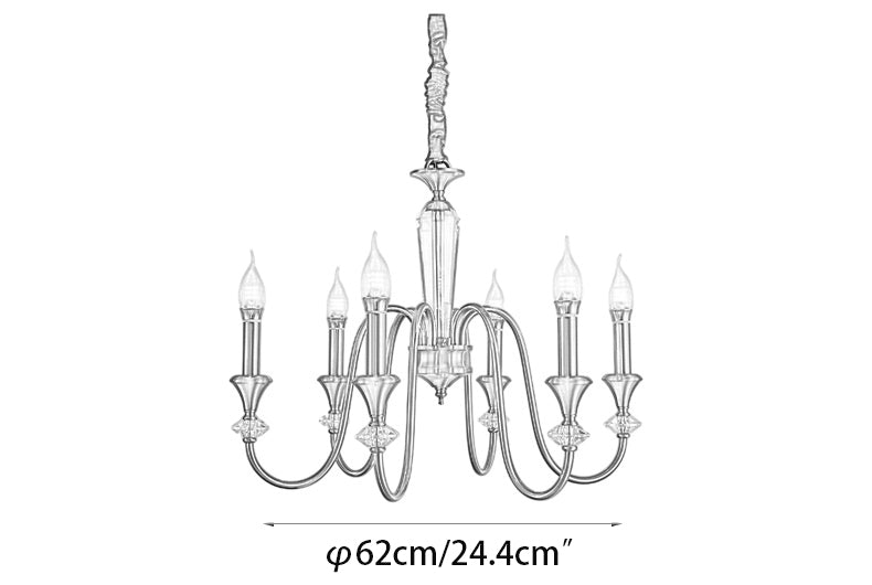 Vintage Iron Scroll Chandelier - Cueteks