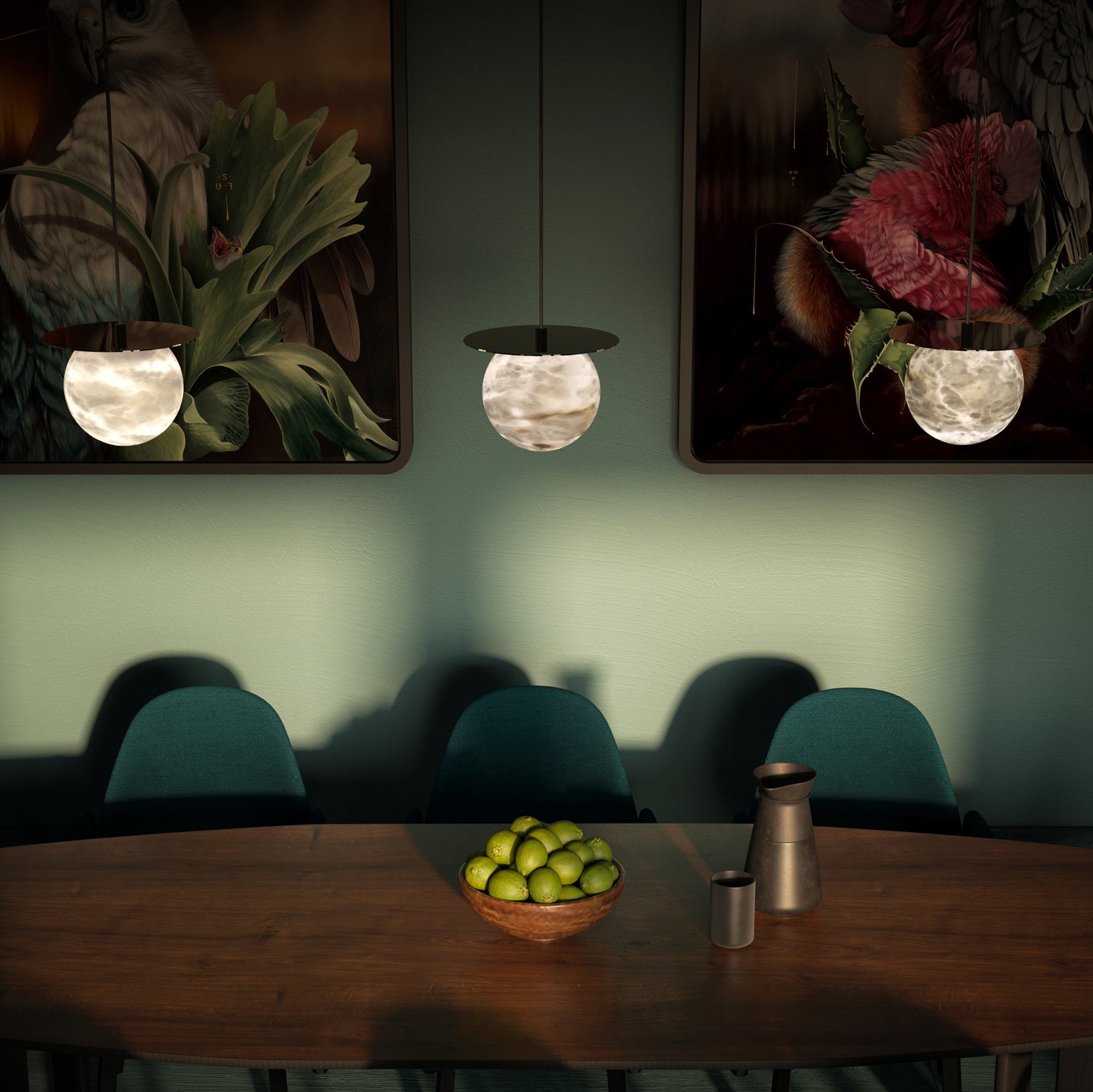 Disc Alabaster Pendant Light - Cueteks