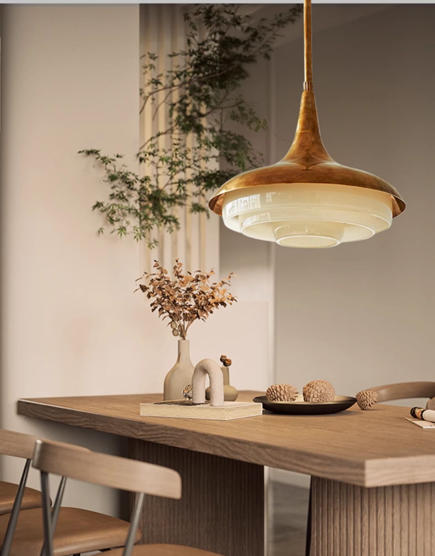 Mid-Century Wood Pendant Light - Cueteks