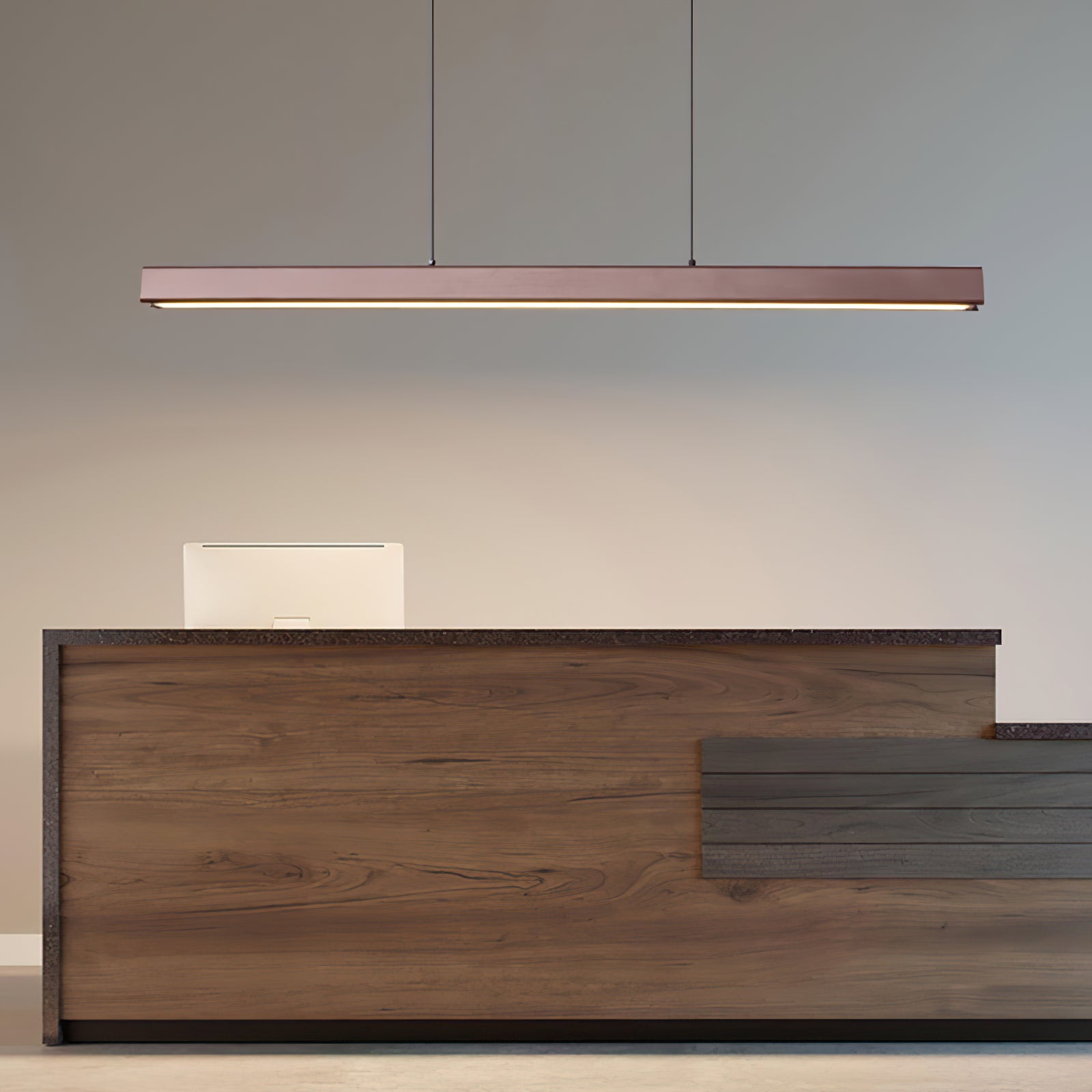 Walnut minimalist wood chandelier - Cueteks