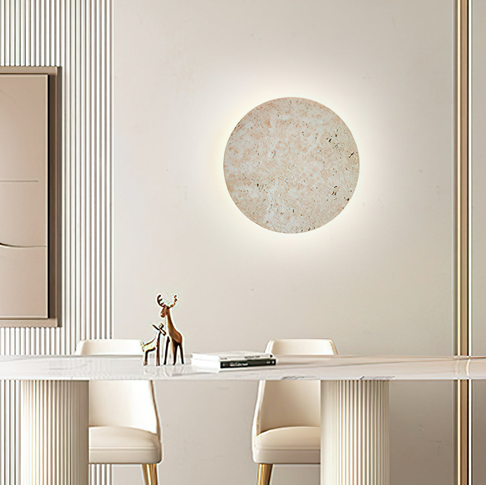 Round Natural Stone LED Wall Light - Cueteks