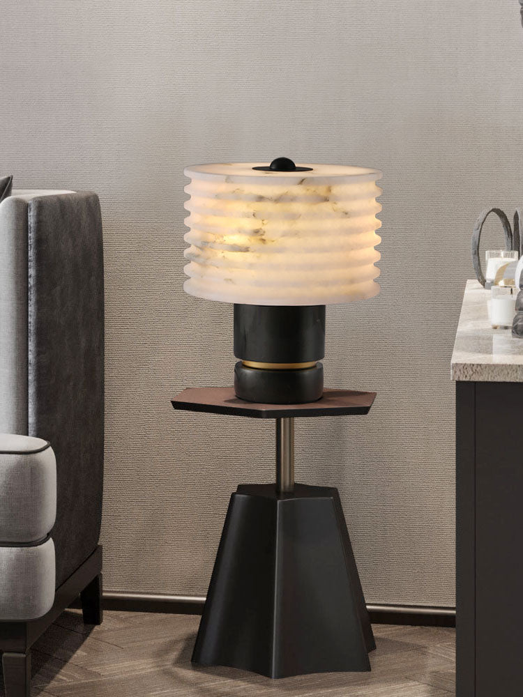 Luxury Black Alabaster Table Lamp - Cueteks