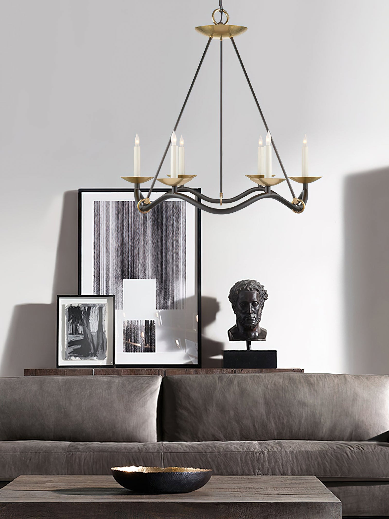 Wavy Arm Candle Chandelier - Cueteks