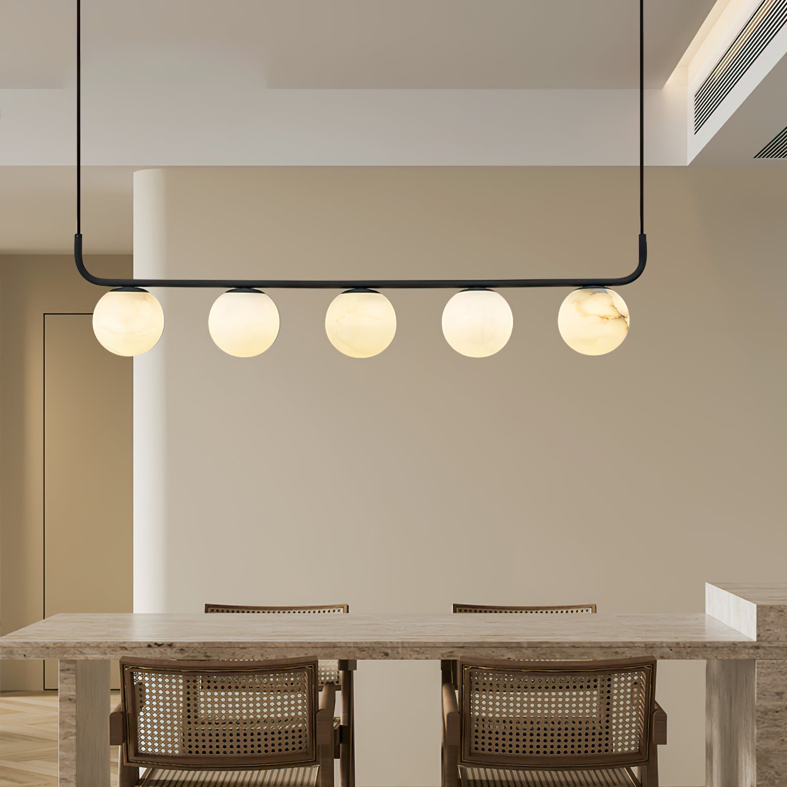 Tribeca Rohr 5 Alabaster Pendant Lamp - Cueteks
