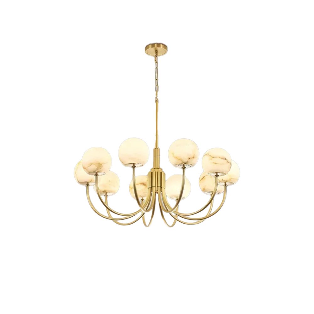 Aurelian Alabaster Globe Chandelier - Cueteks