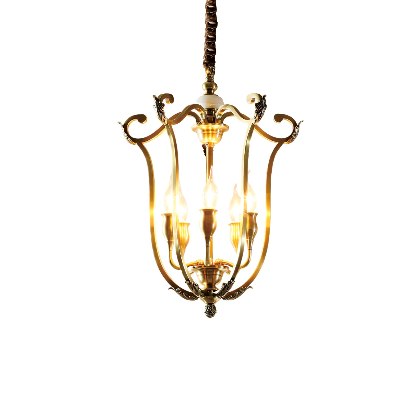 Classical carved candle chandelier - Cueteks