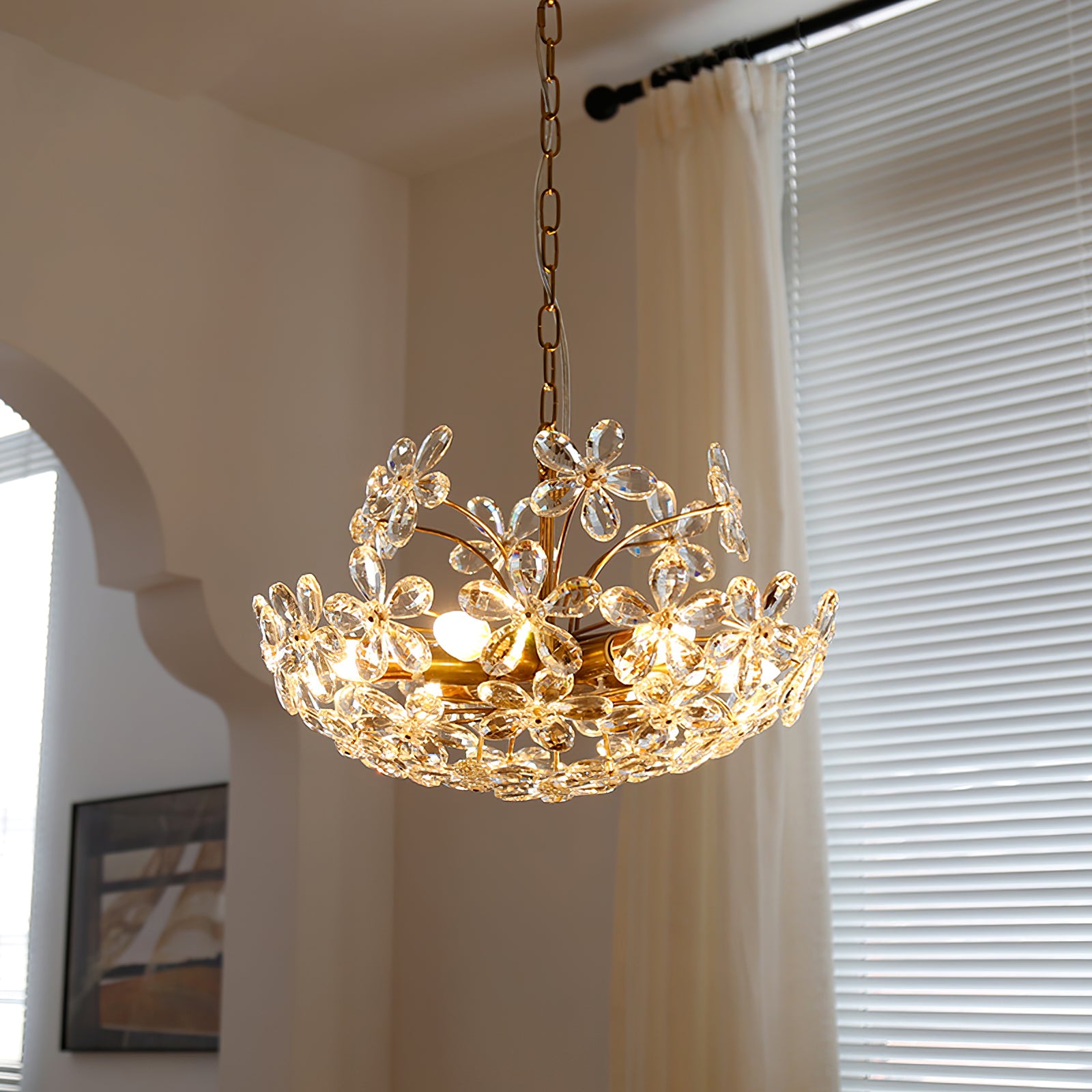 Blossom Crystal Flower Chandelier - Cueteks