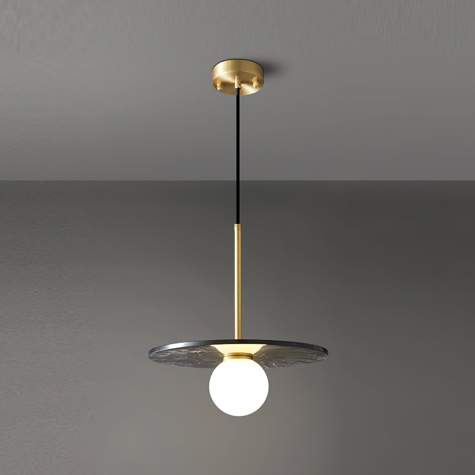 Copper marble round chandelier - Cueteks
