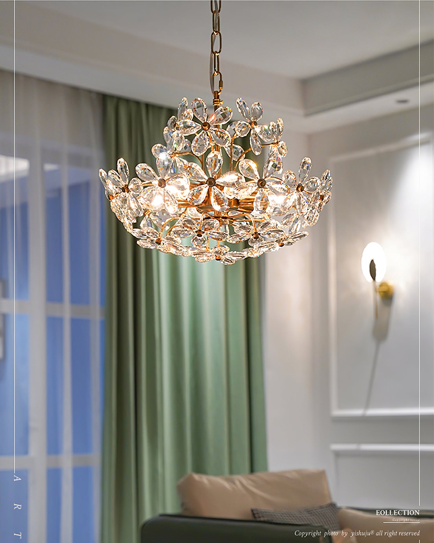 Blossom Crystal Flower Chandelier - Cueteks