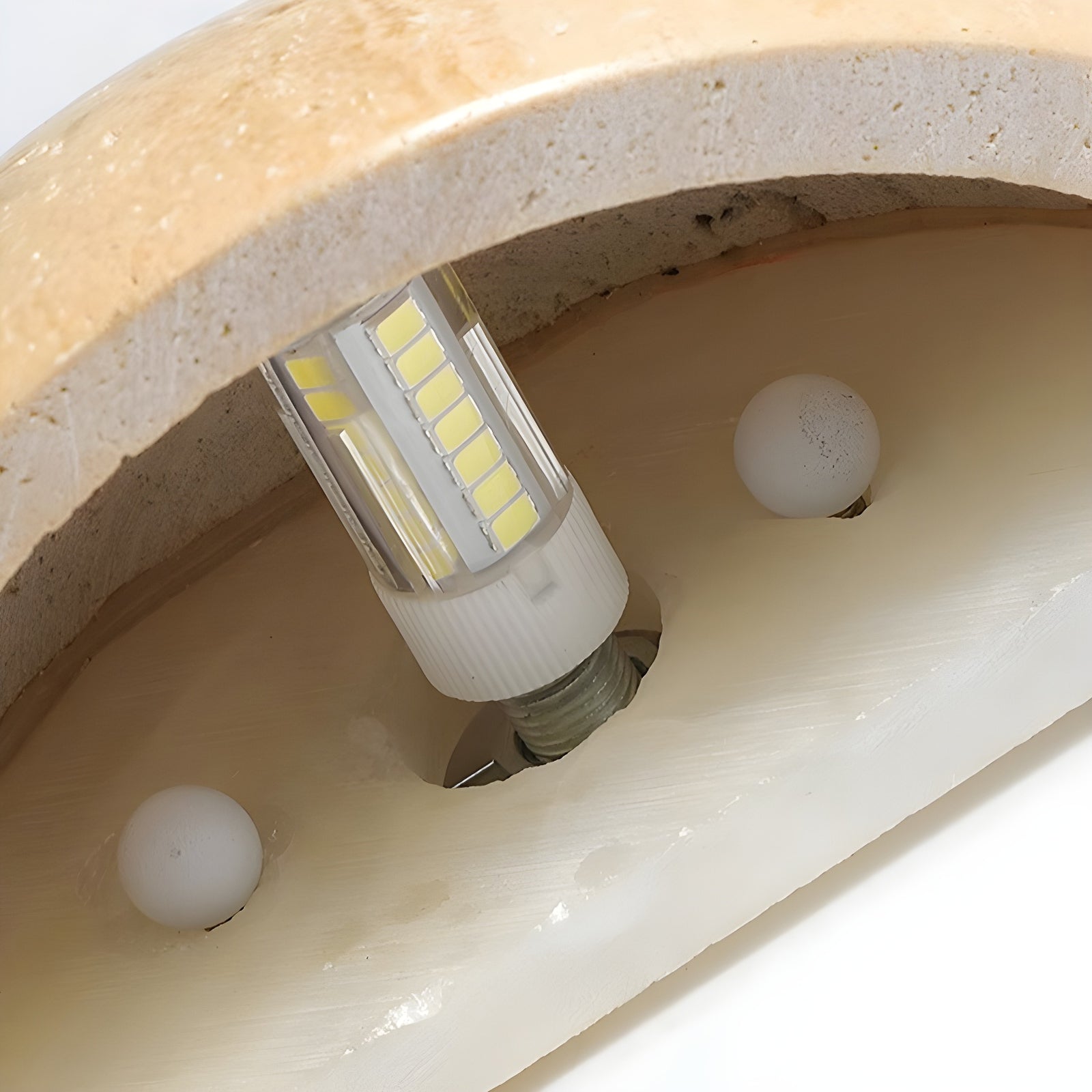 Mid-Century Semi-Circle Stone Wall Lamp - Cueteks