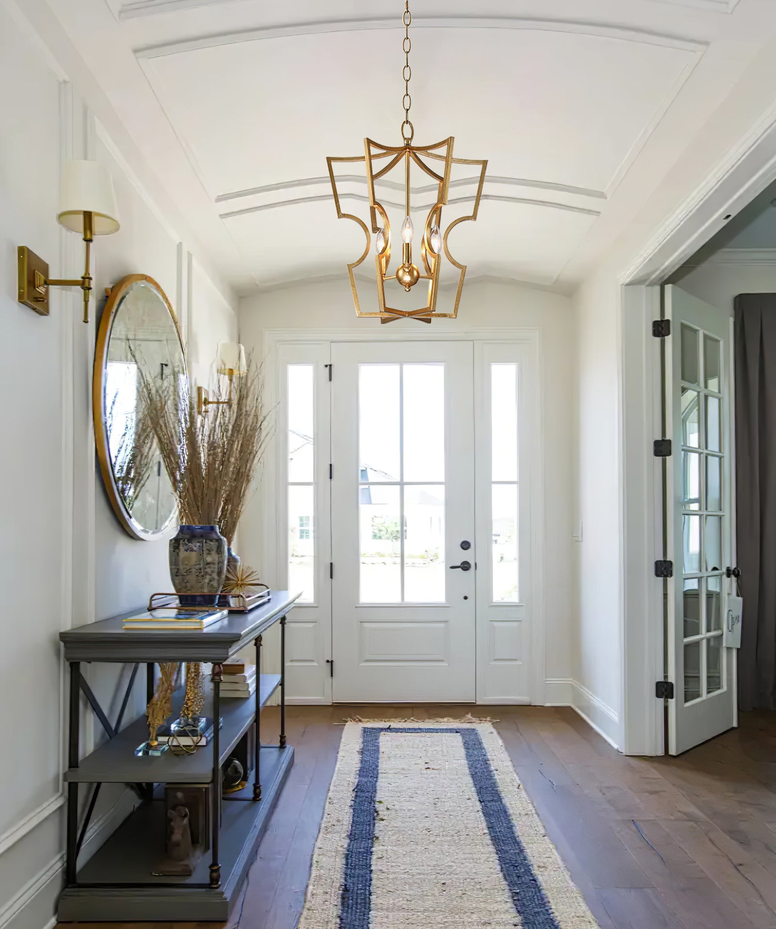 Rustic gold lantern chandelier - Cueteks