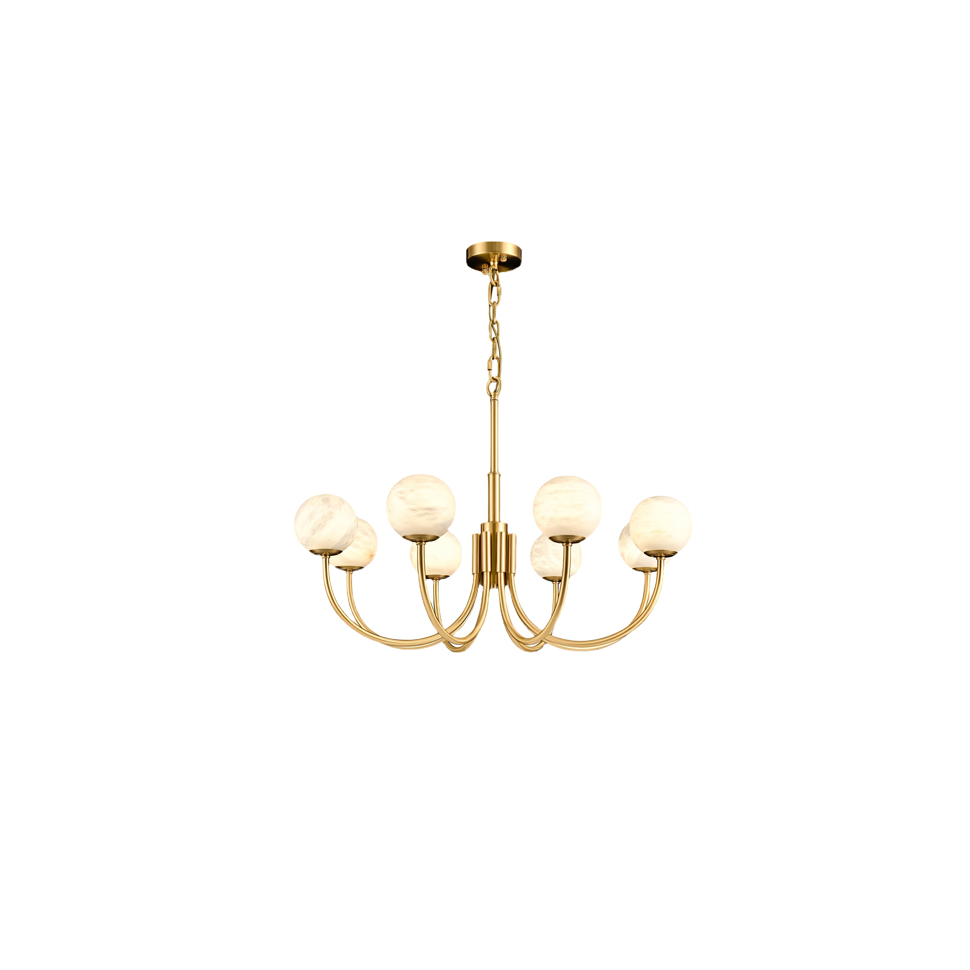 Aurelian Alabaster Globe Chandelier - Cueteks