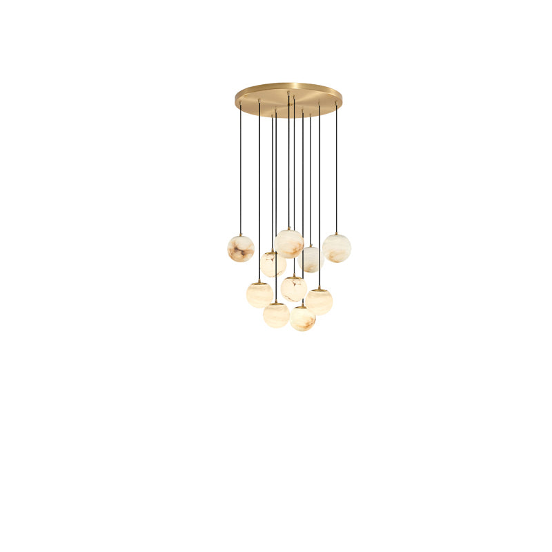 Luxury Multi-Globe Alabaster Pendant Light - Cueteks