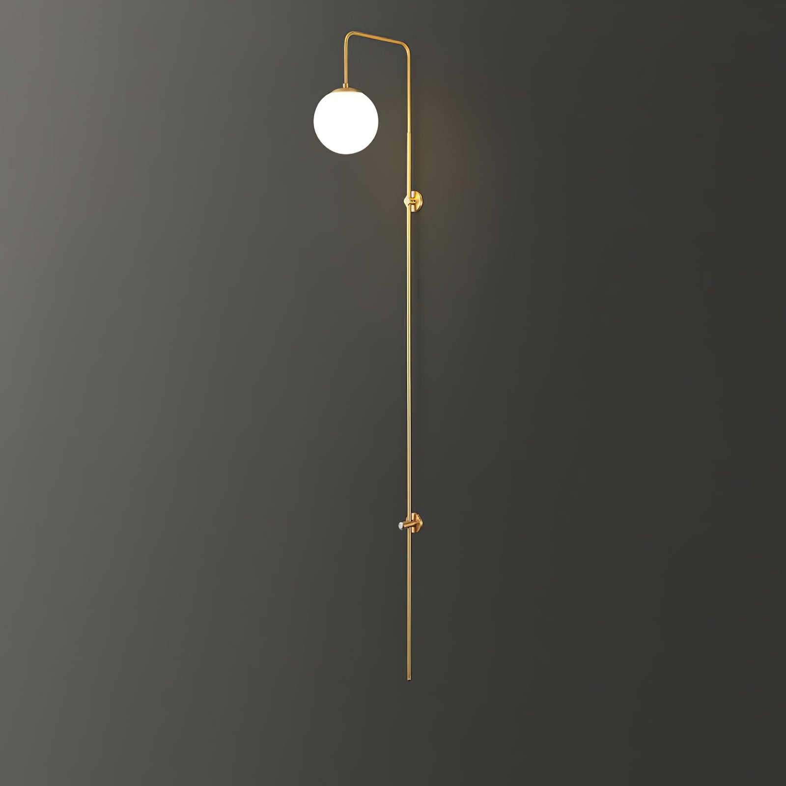 Brass Globe Arm Wall Sconce - Cueteks