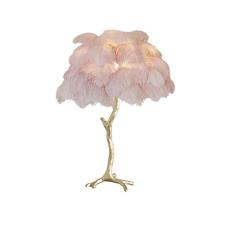 Colorful Ostrich Feather Table Lamp - Cueteks