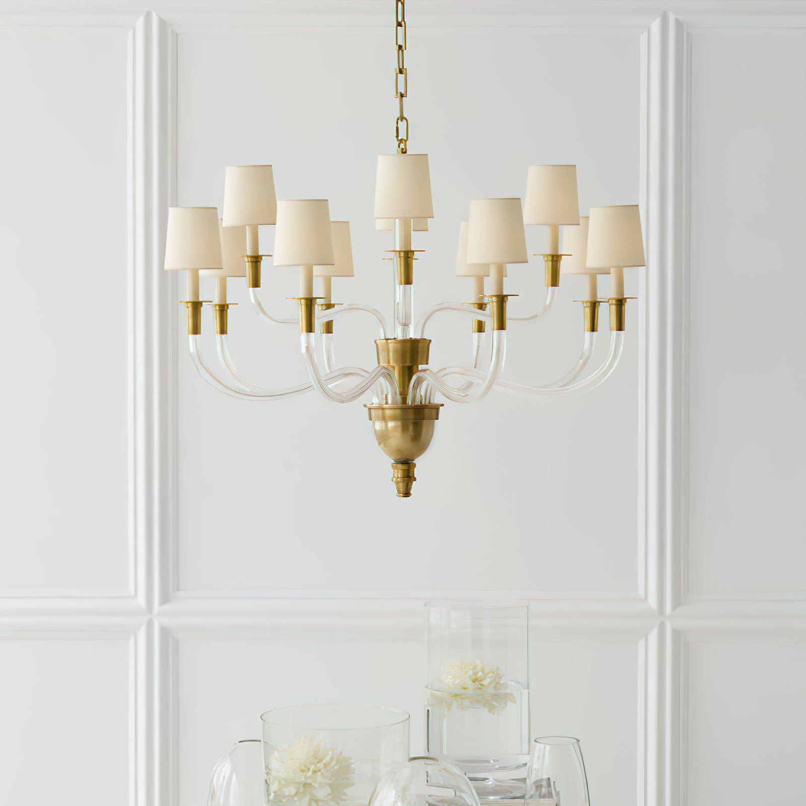 Vivian Modern Nickel Multi-Arm Chandelier - Cueteks