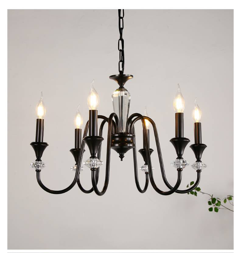 Vintage Iron Scroll Chandelier - Cueteks