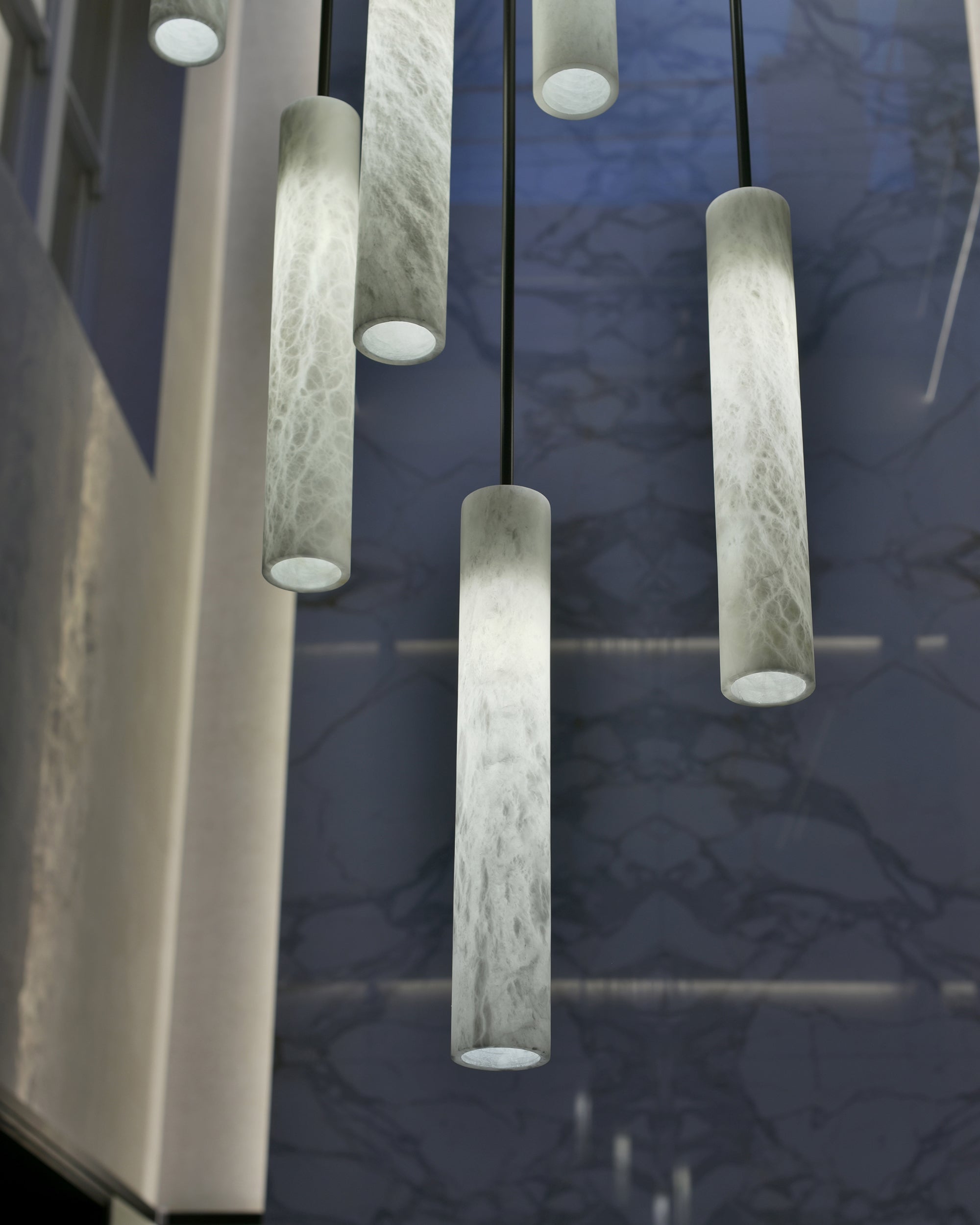 Slim Alabaster Cylinder Pendant Light - Cueteks