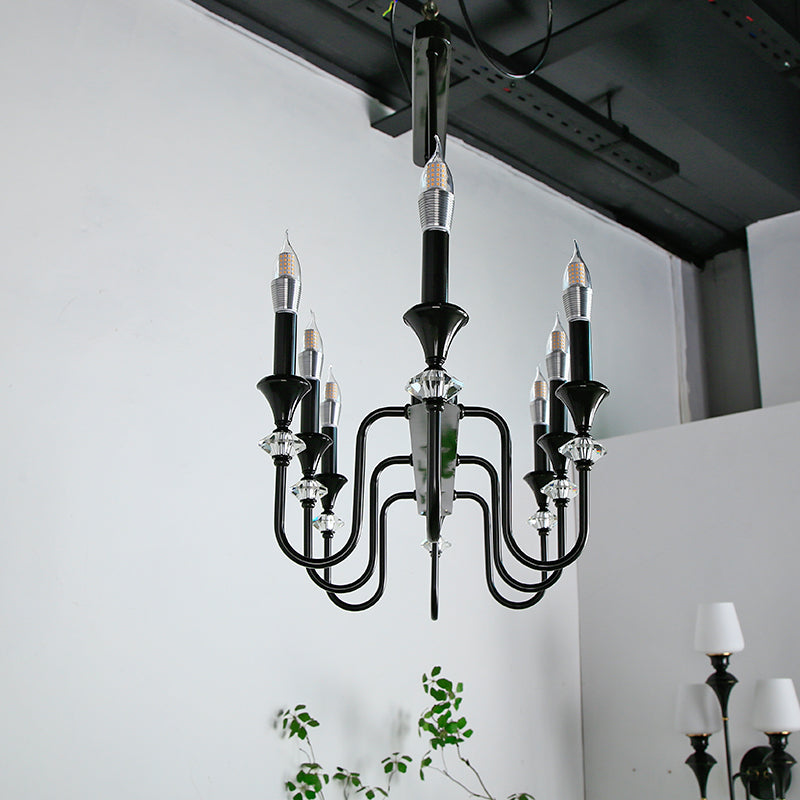 Vintage Iron Scroll Chandelier - Cueteks