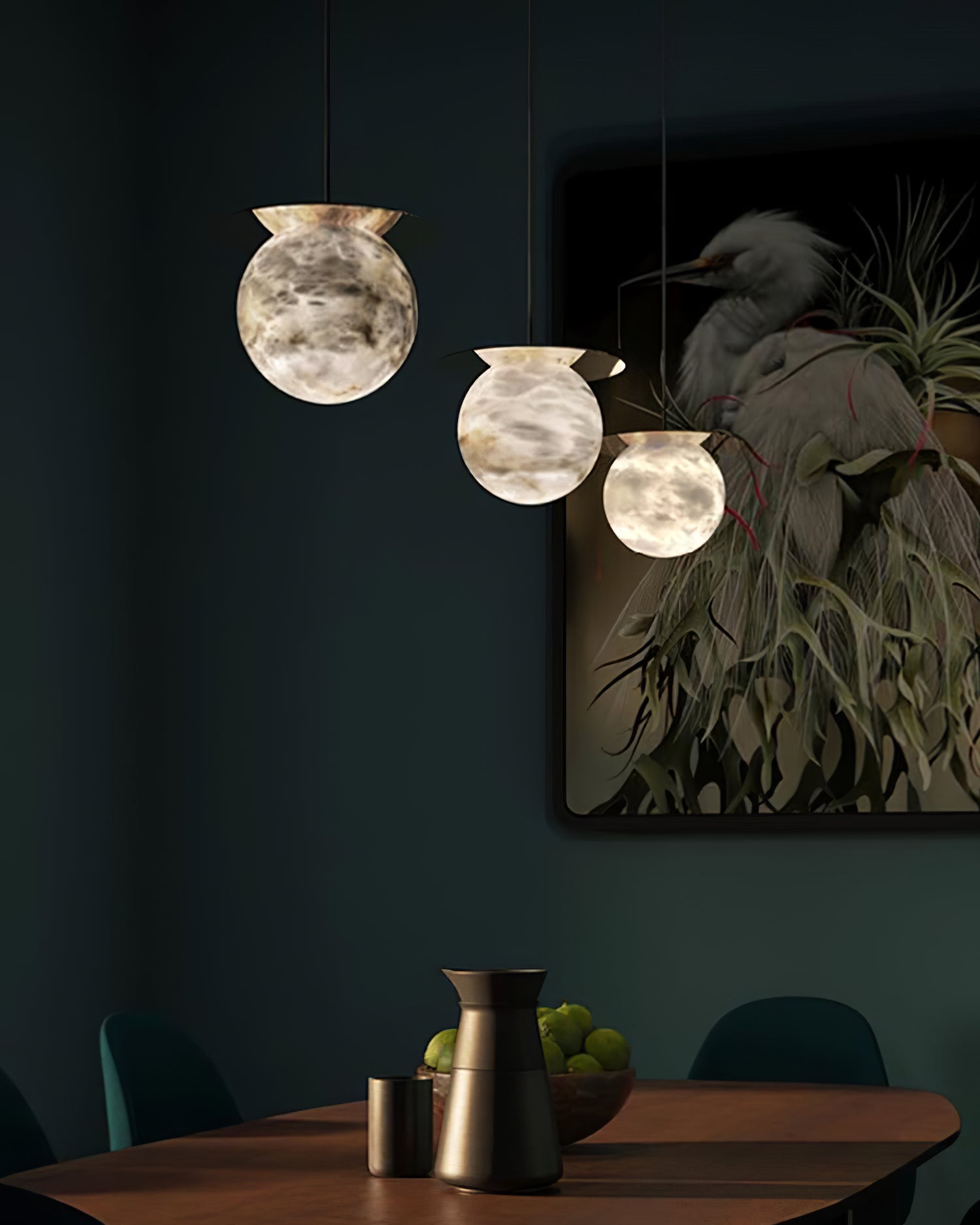 Disc Alabaster Pendant Light - Cueteks