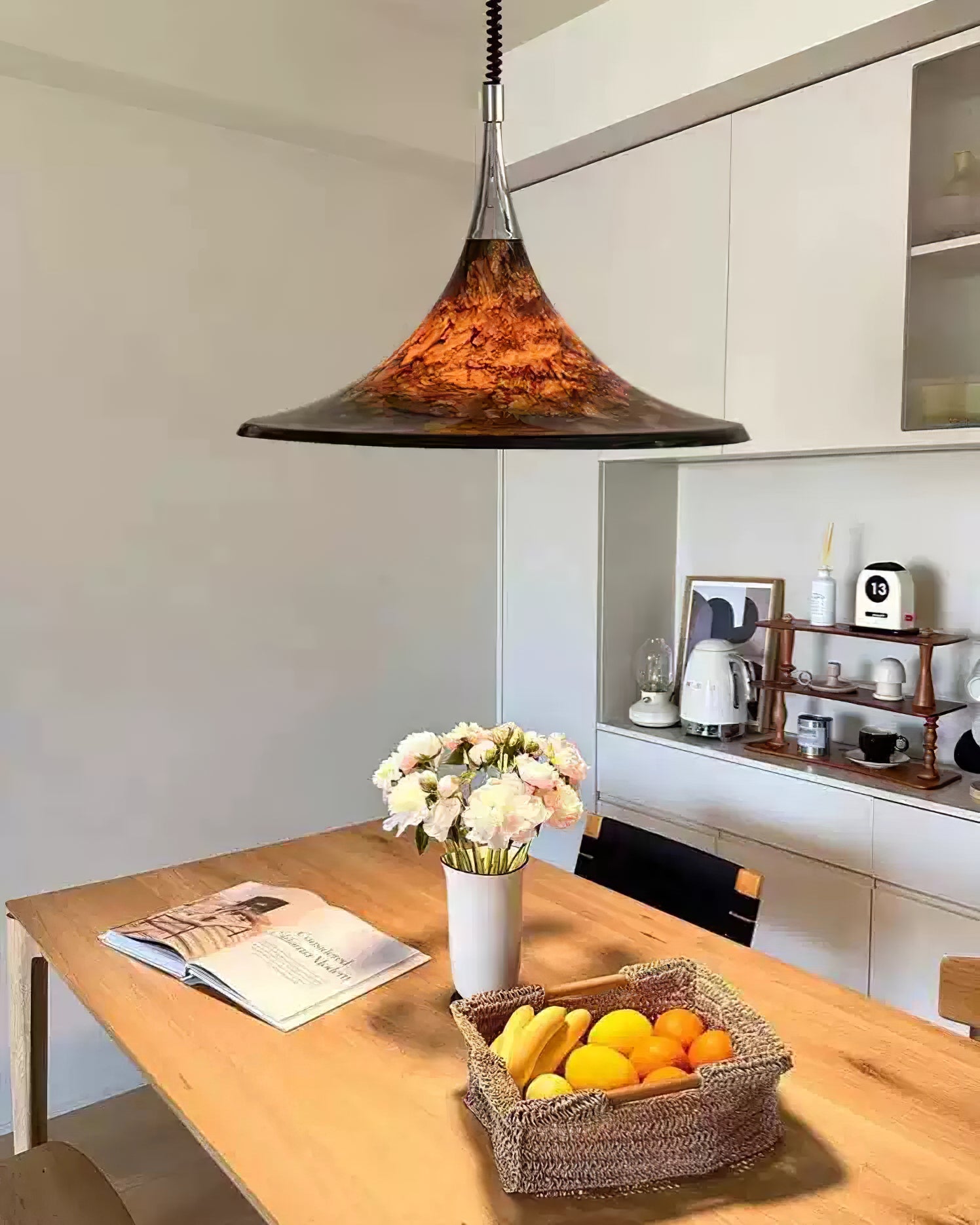 Vintage painted adjustable Pendant Light - Cueteks