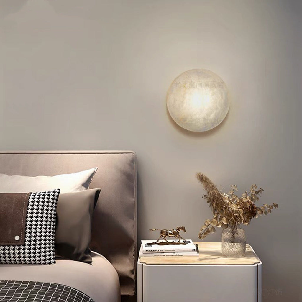 Lunar Glow Alabaster Wall Light - Cueteks
