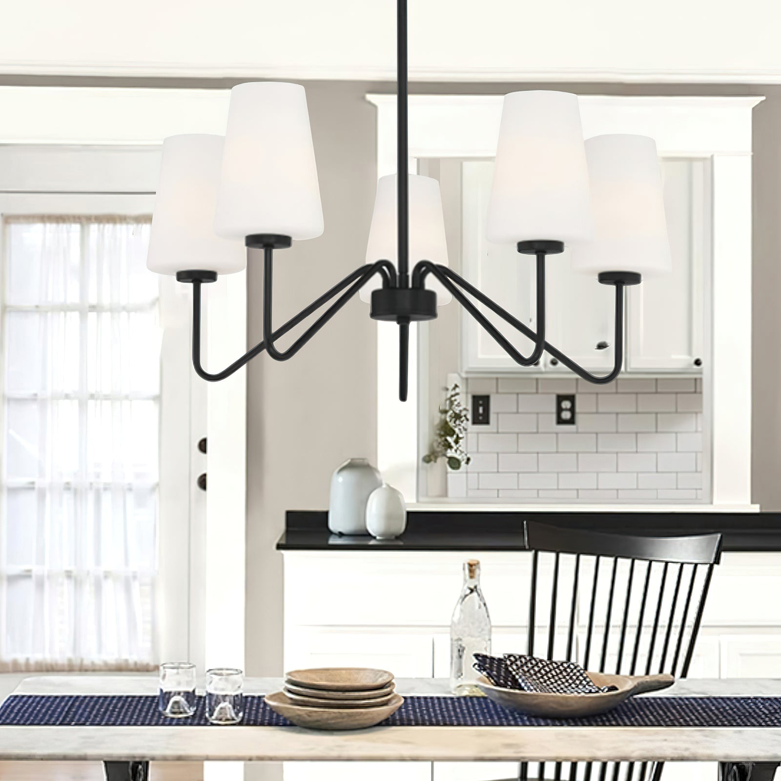 Simple brass five-head chandelier - Cueteks
