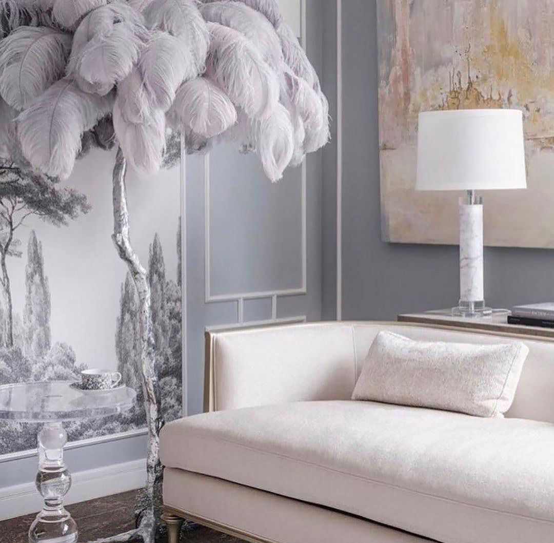 Colorful Ostrich Feather Floor Lamp - Cueteks