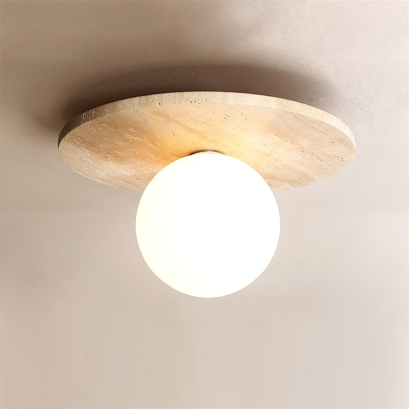 Minimalist Stone Disc Ceiling Light - Cueteks