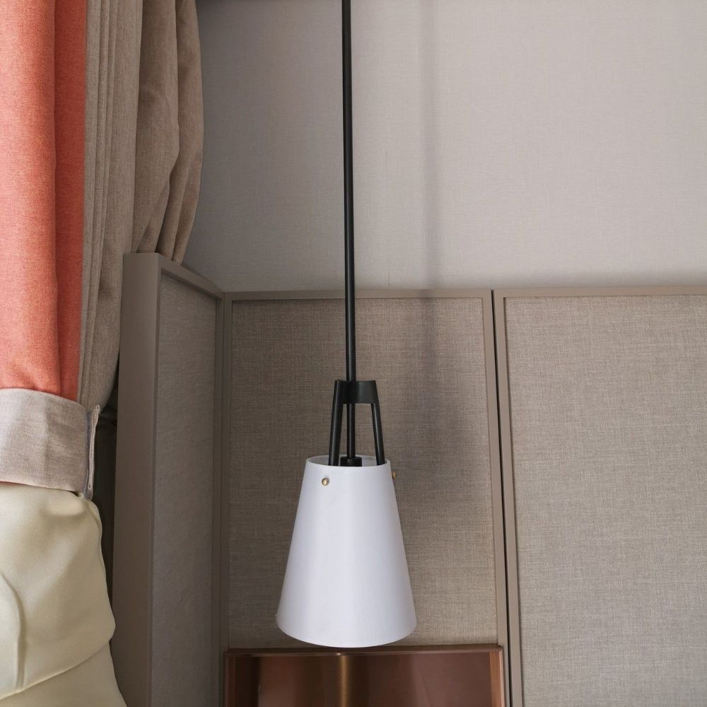 Modern Fabric Shade Corniche Pendant Lamp - Cueteks