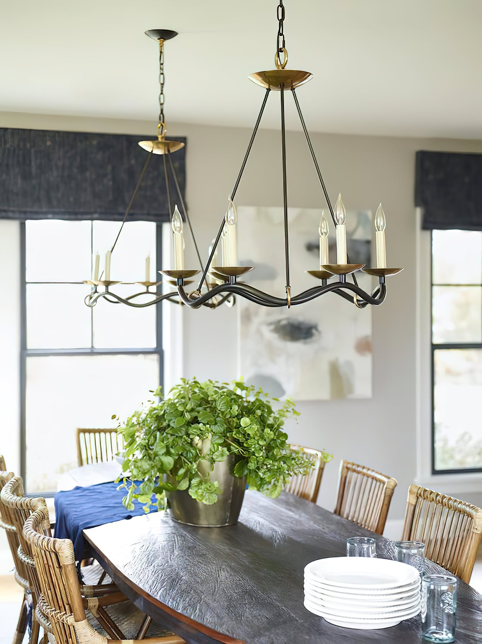 Wavy Arm Candle Chandelier - Cueteks