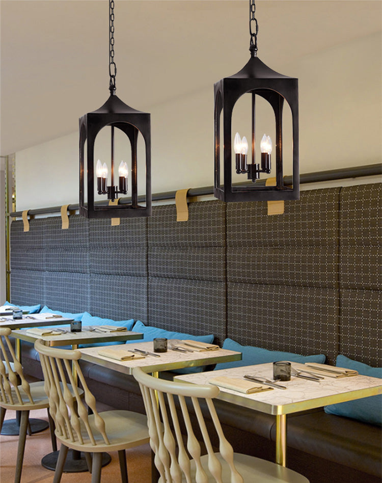 Caleb Vintage-Style Outdoor Lantern Pendant Light - Cueteks