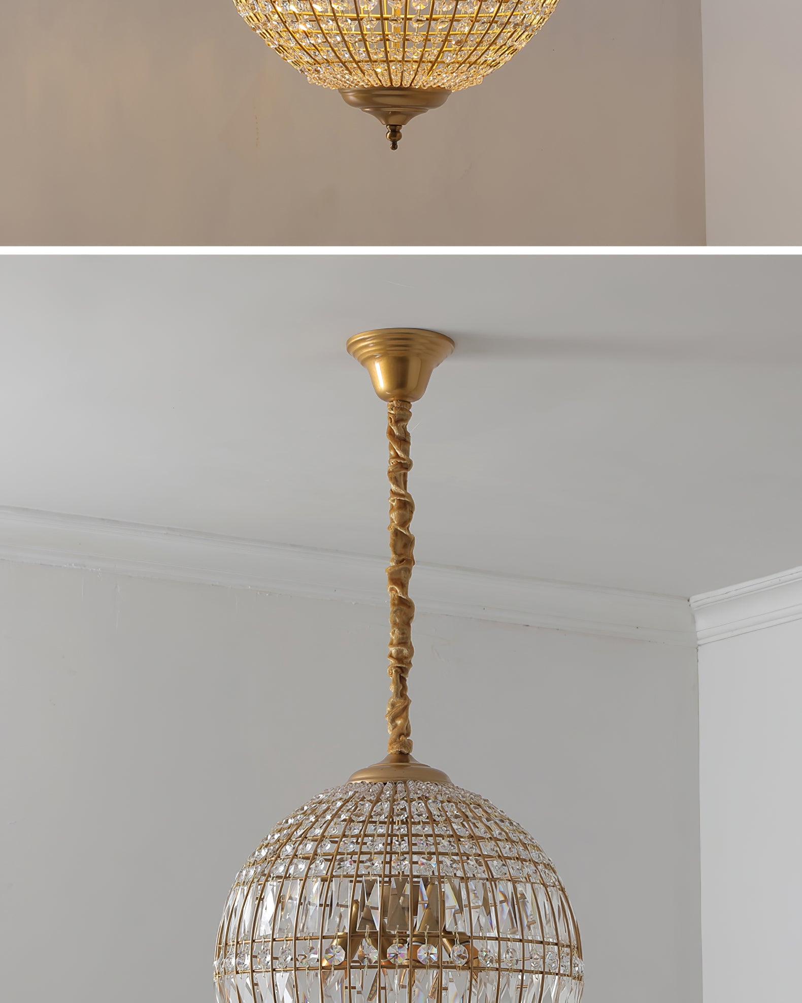 Vintage style crystal ball Pendant Light - Cueteks