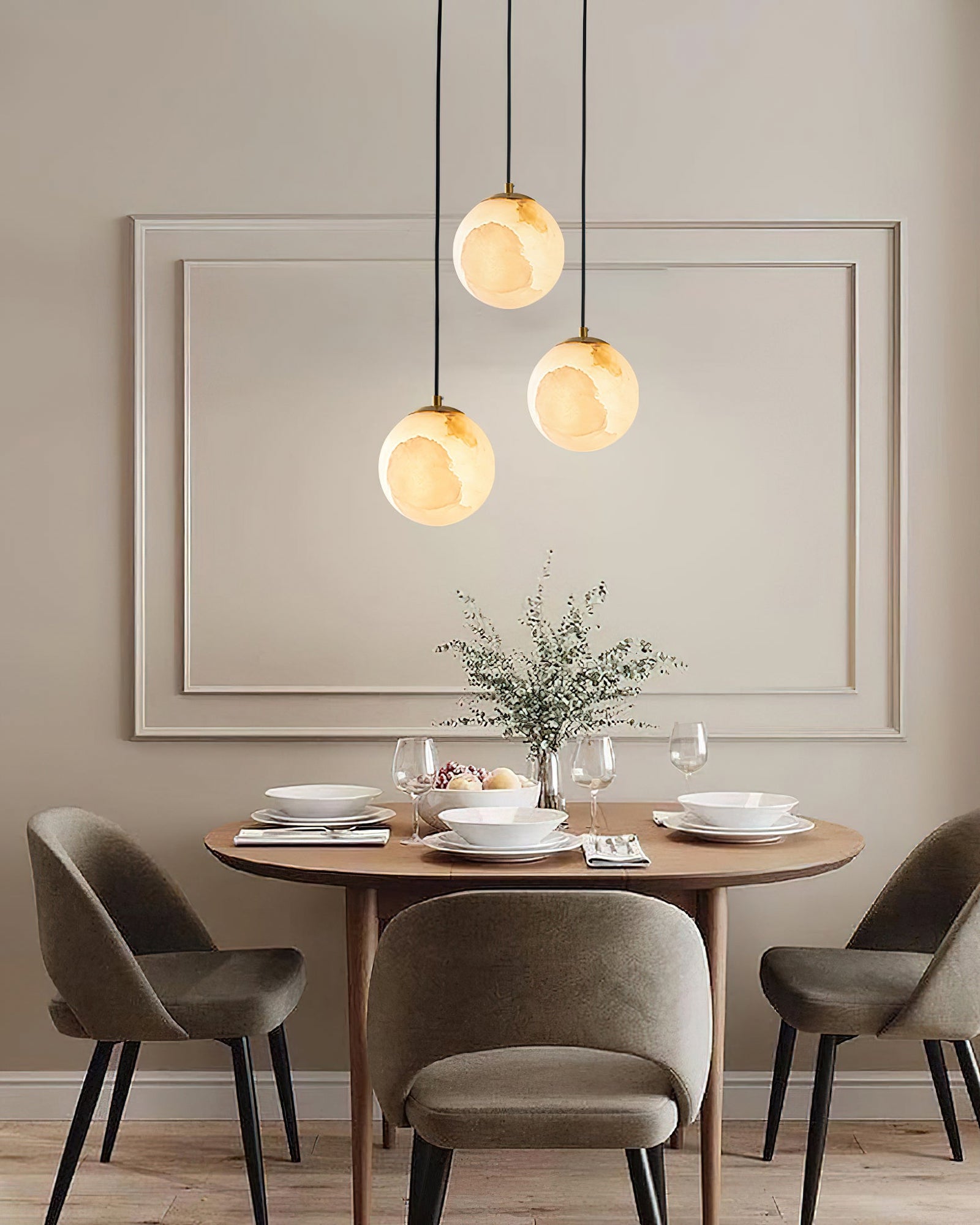 Amber Alabaster Globe Pendant Light - Cueteks