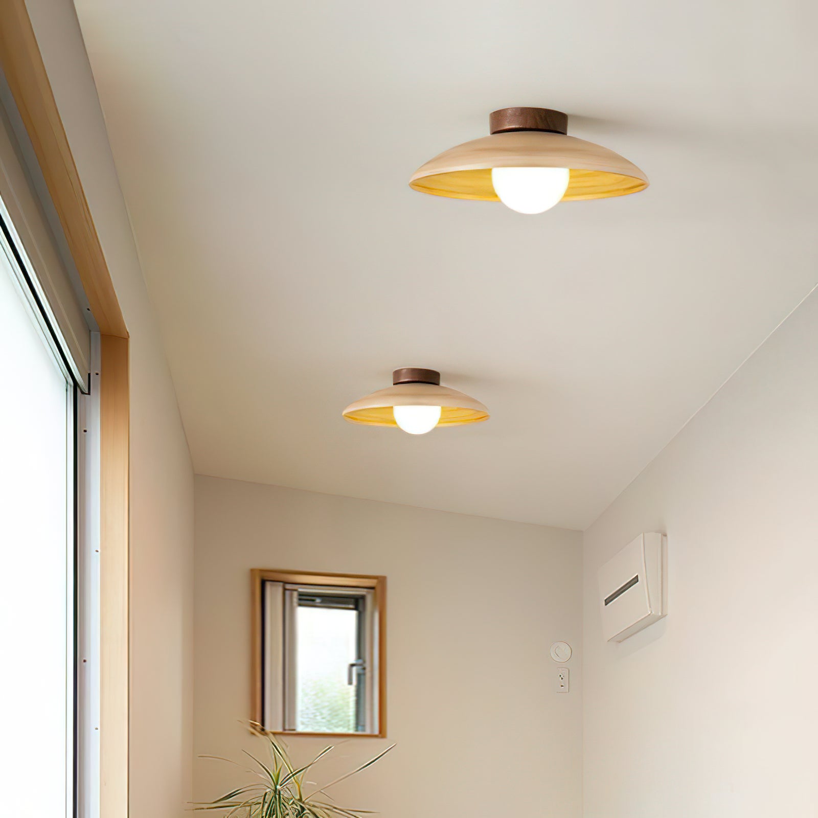 Vintage Wood Dome Ceiling Light - Cueteks