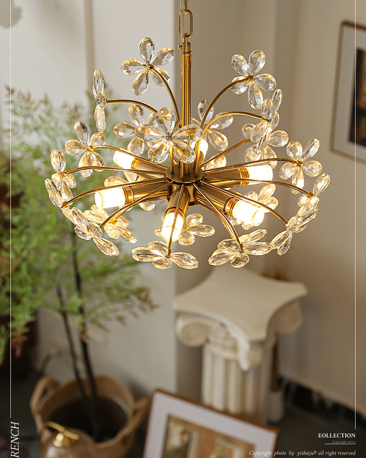 Blossom Crystal Flower Chandelier - Cueteks