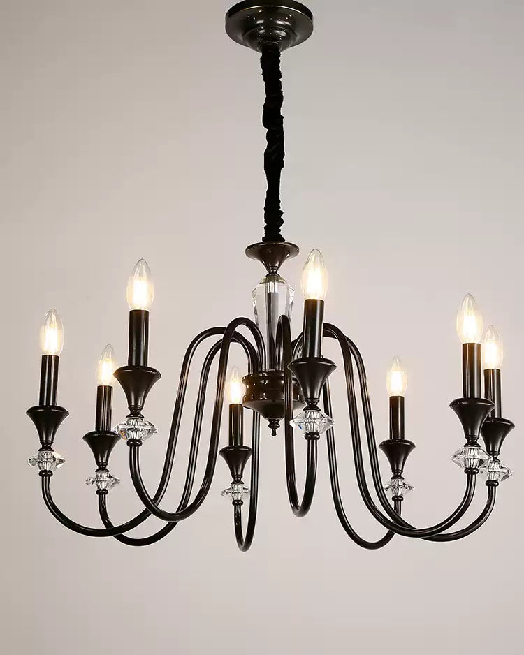 Vintage Iron Scroll Chandelier - Cueteks