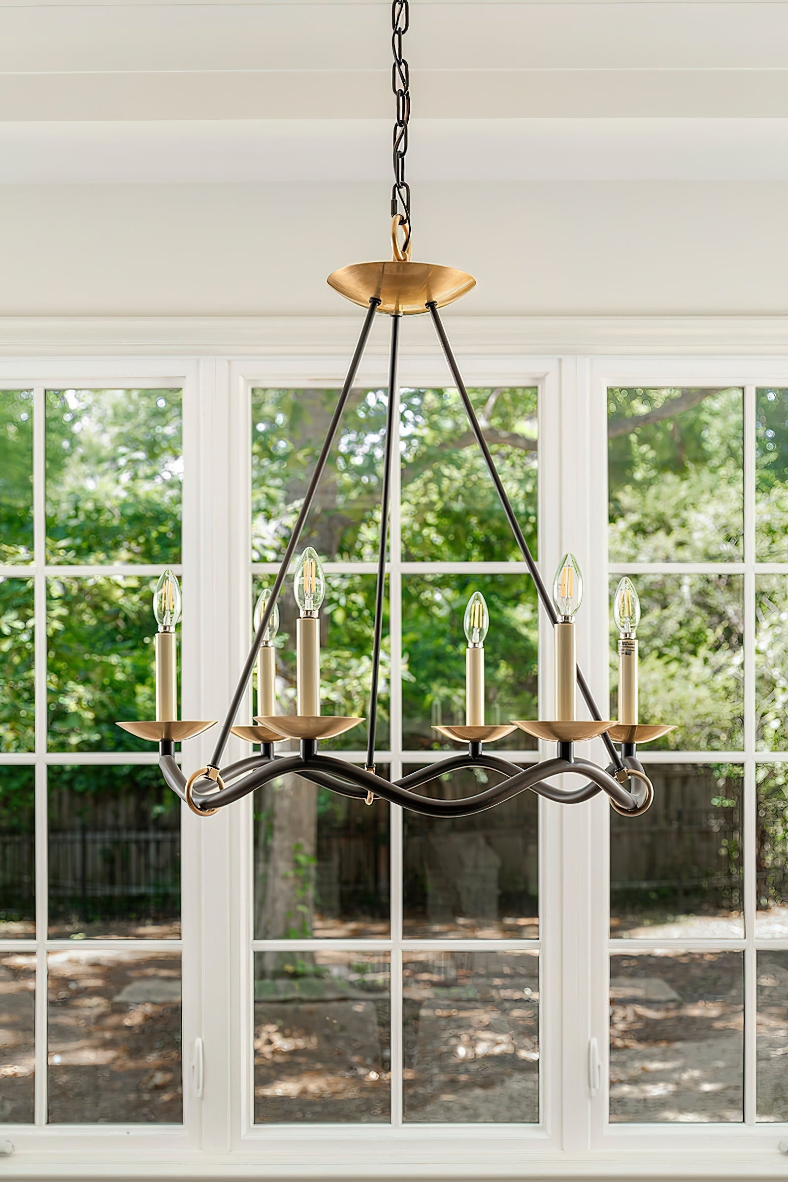 Wavy Arm Candle Chandelier - Cueteks