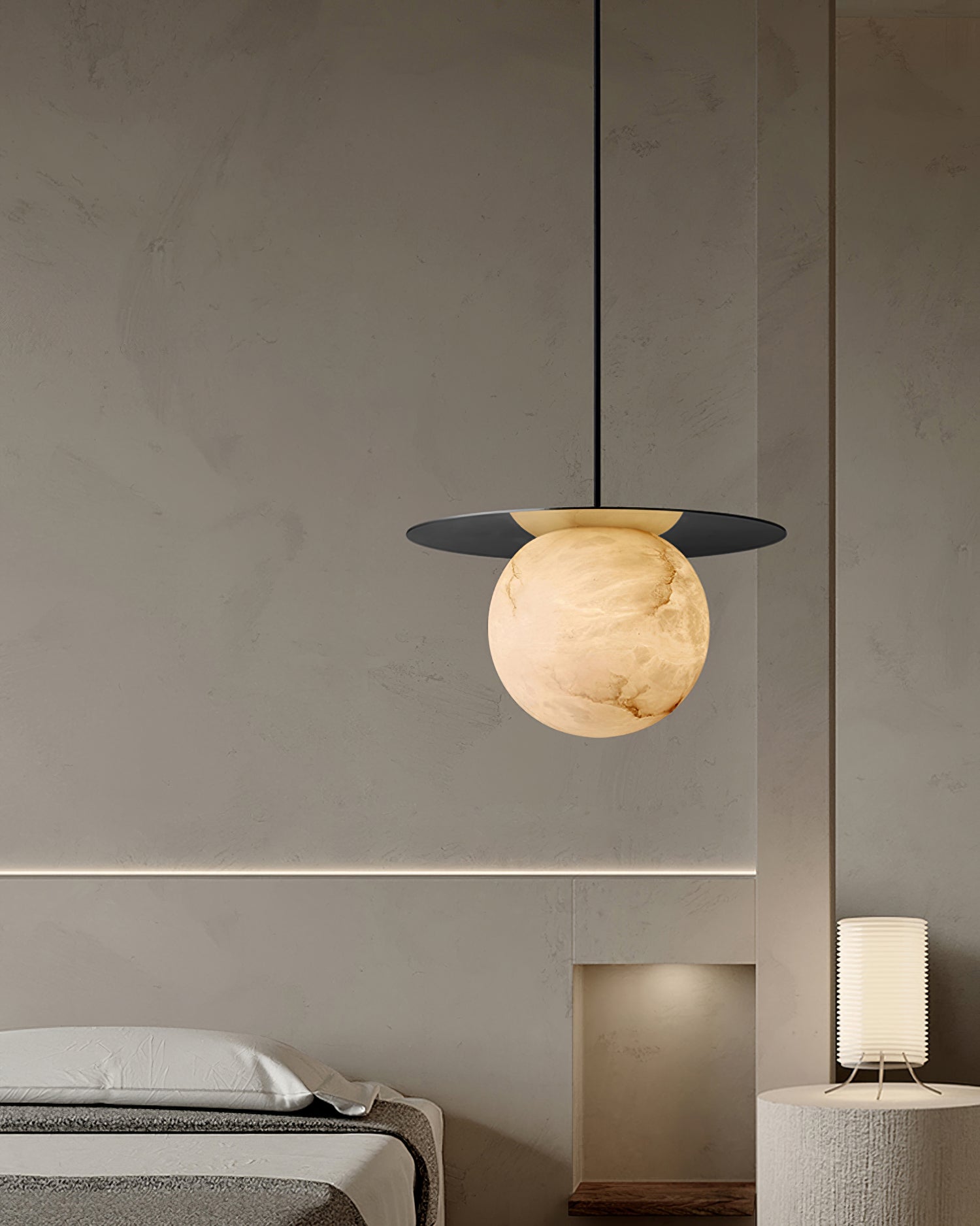 Disc Alabaster Pendant Light - Cueteks
