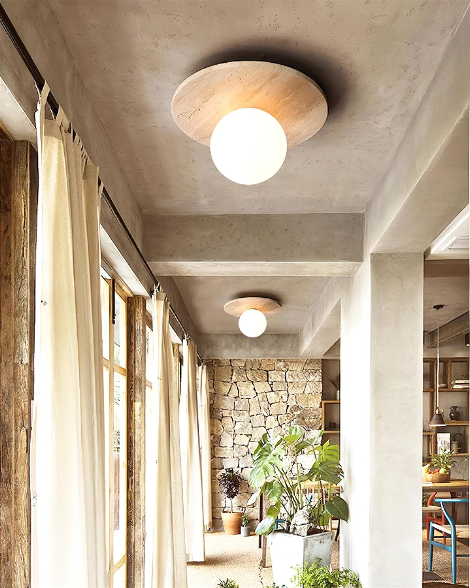 Minimalist Stone Disc Ceiling Light - Cueteks
