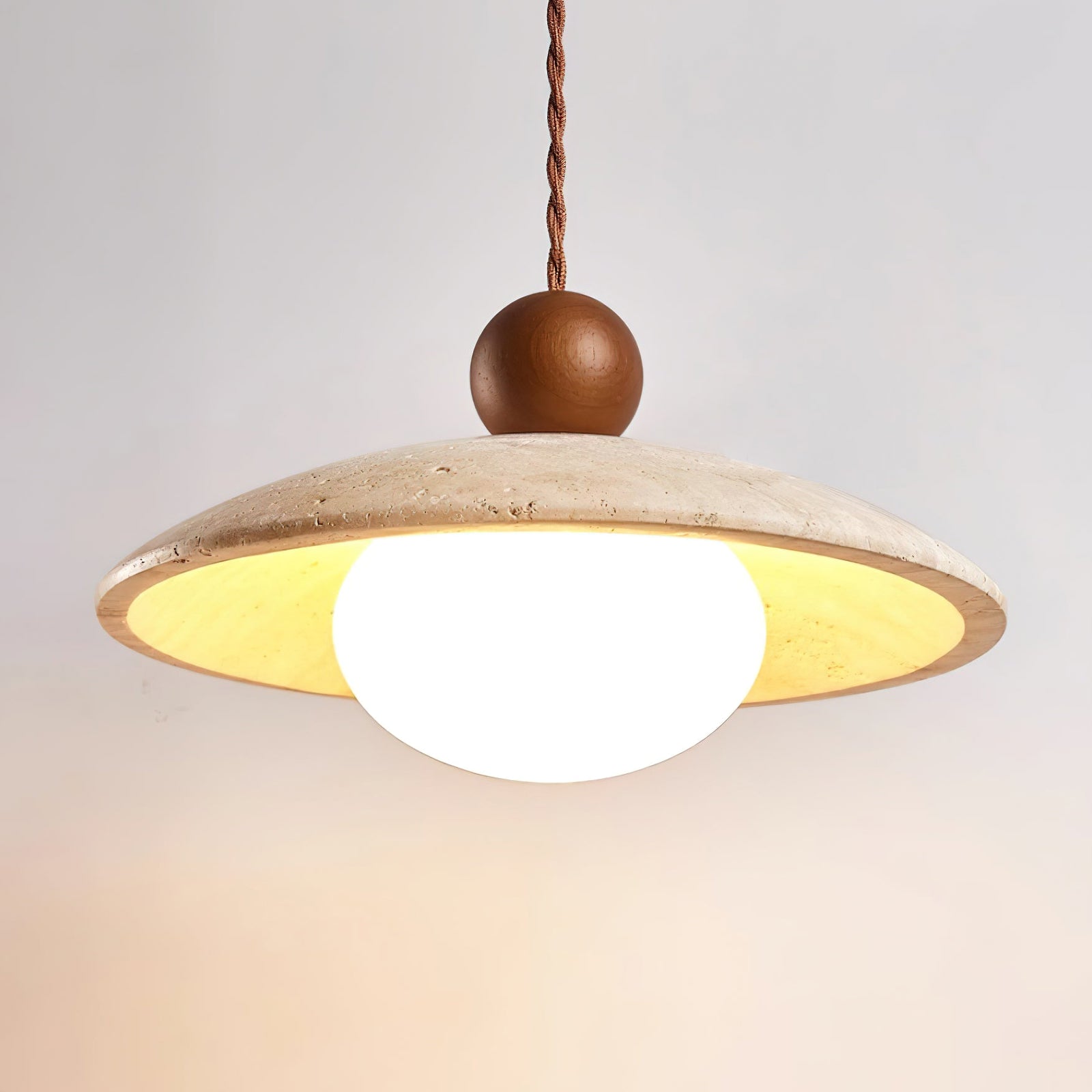 Scandinavian Travertine Disc Pendant Lamp - Cueteks