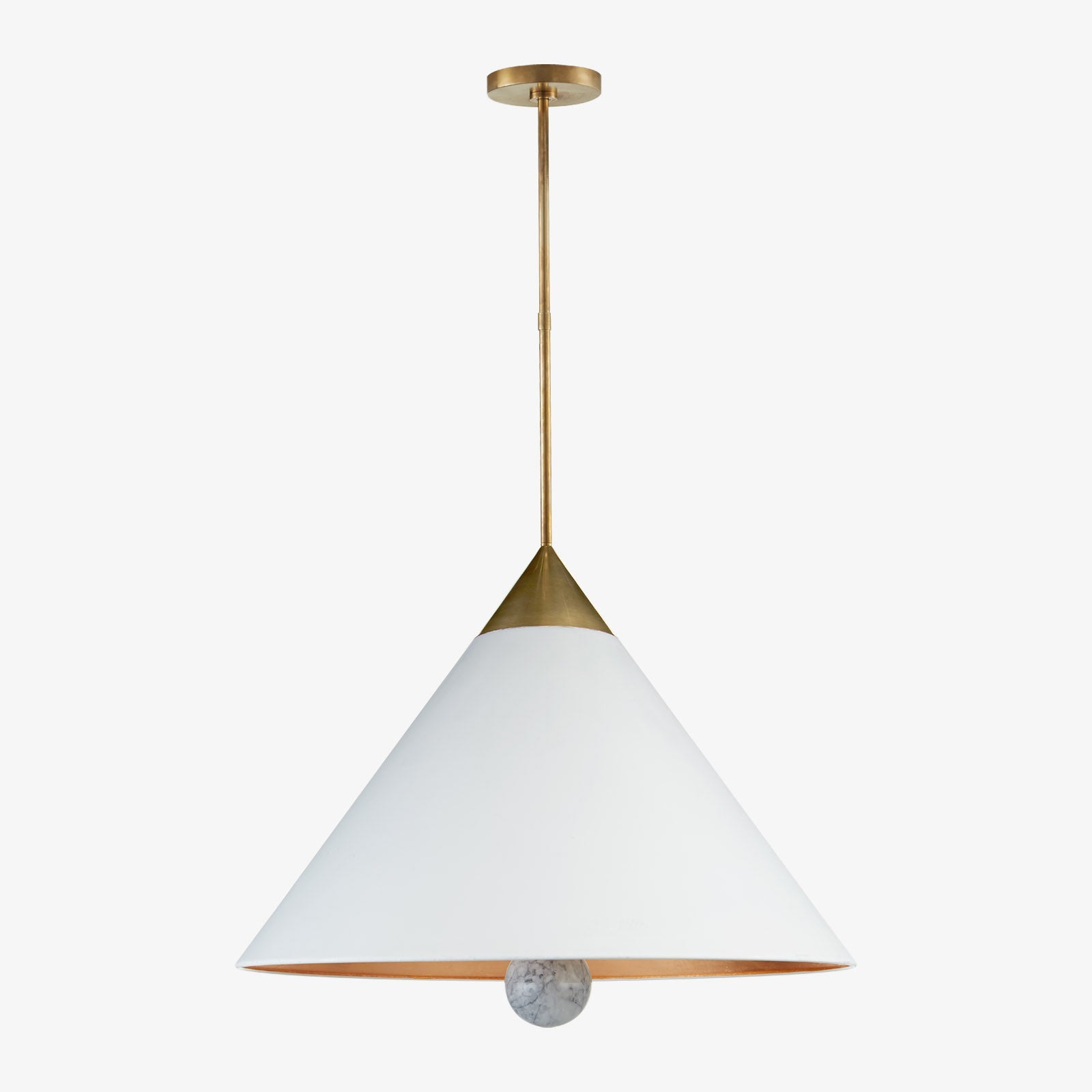 Minimalist Cone-Shaped Brass Pendant Lamp - Cueteks