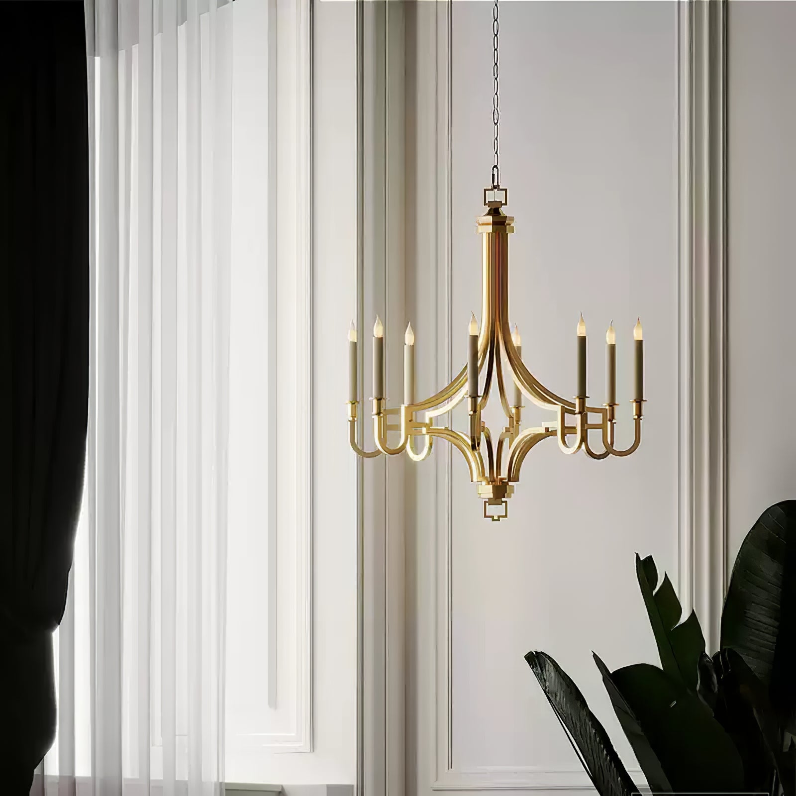 Luxury Gold Candle-Style Mykonos Chandelier - Cueteks