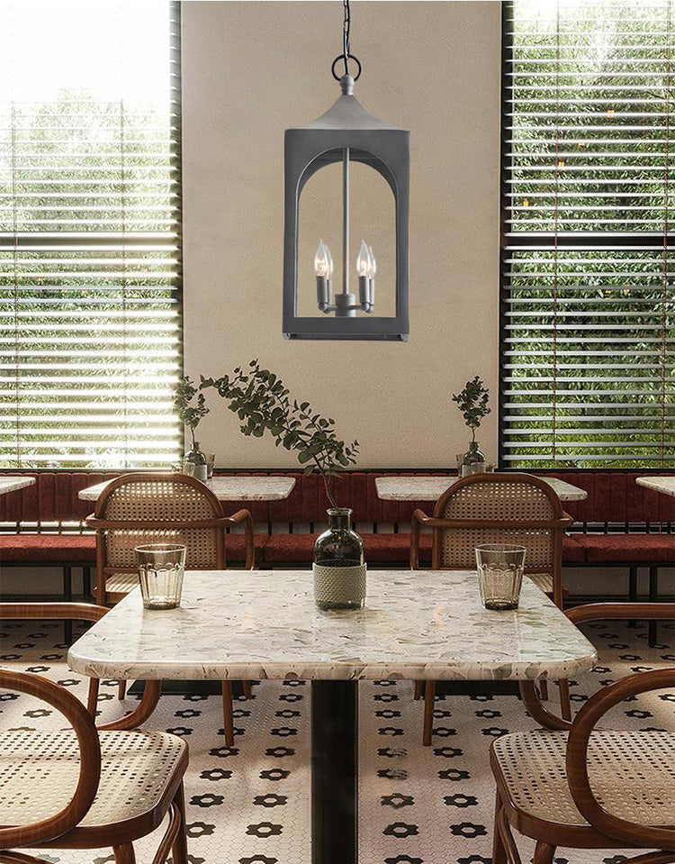 Caleb Vintage-Style Outdoor Lantern Pendant Light - Cueteks