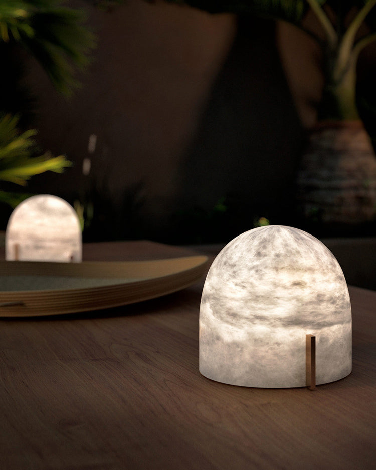 Handmade Alabaster Table Lamp - Cueteks