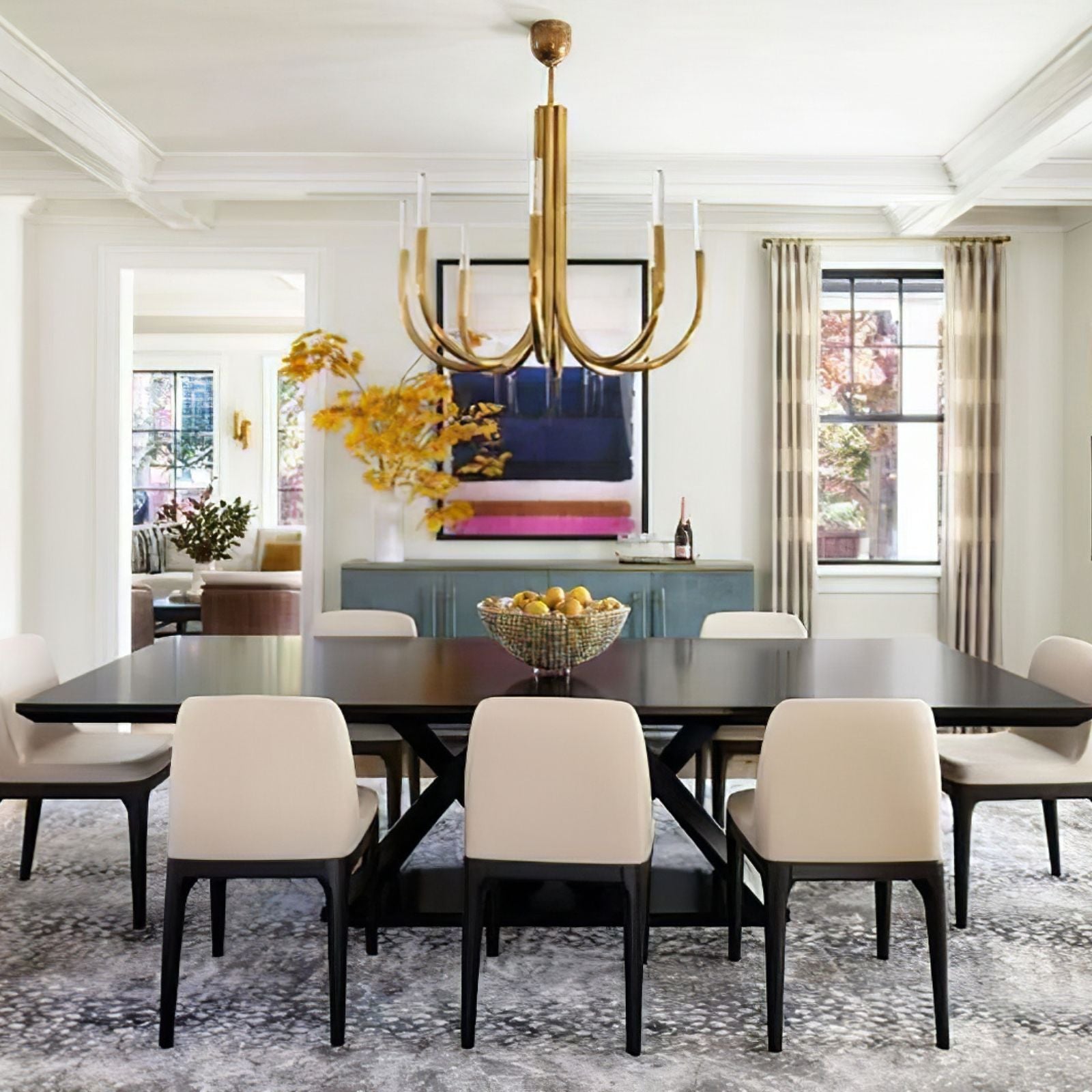 Rousseau 8-Light Brass Candle Chandelier - Cueteks