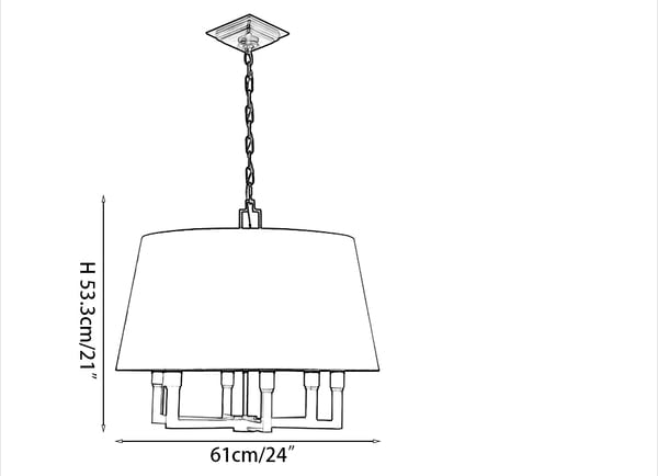 Quadratischer Röhren-Hängeschirm