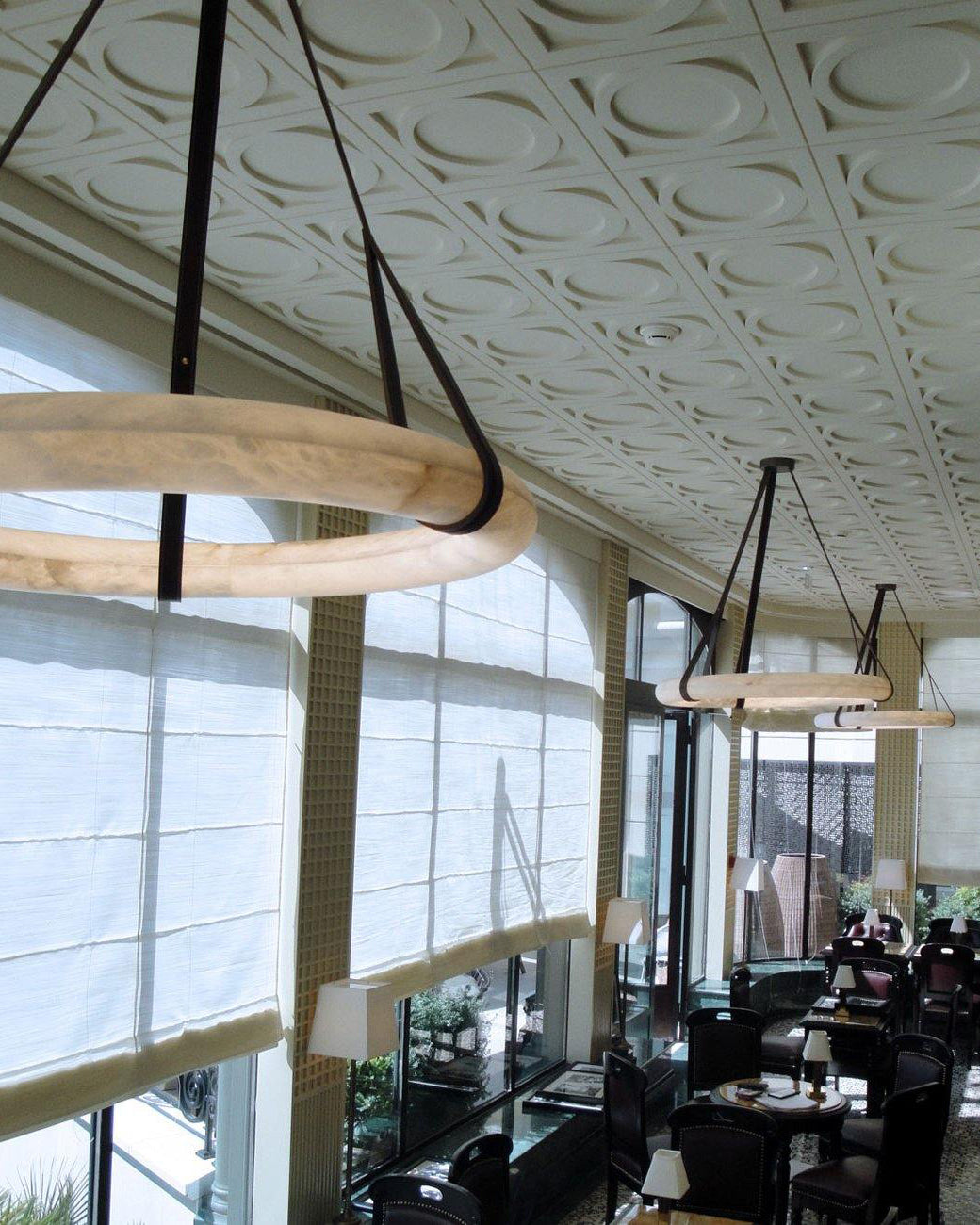 Leather Alabaster Pendant Light - Cueteks